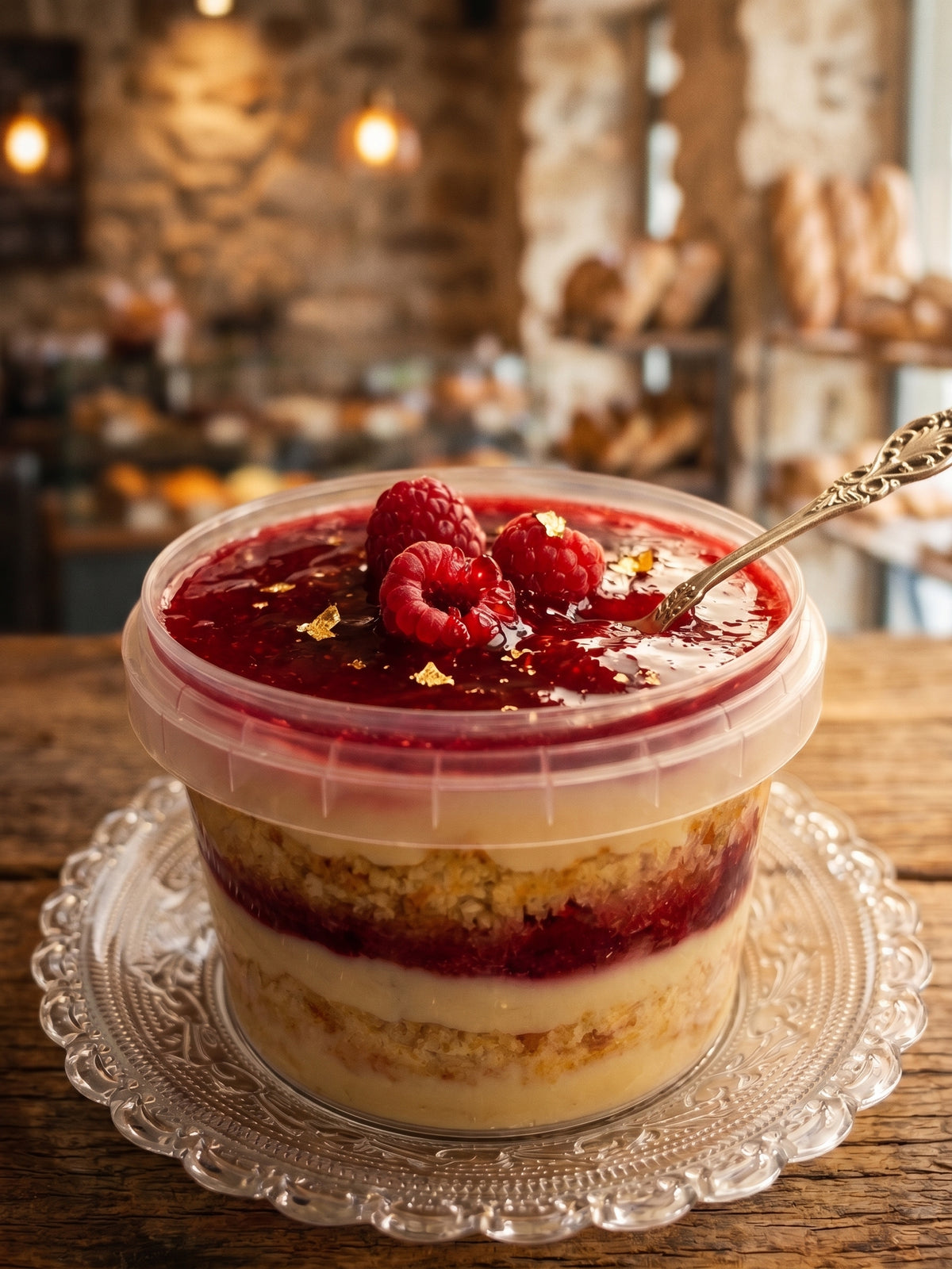 BOLO DE POTE DE LEITE NINHO COM GELEIA DE MORANGOS - 450g (1 Unid.)
